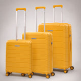 Aerolite Premium PP 3-Piece Luggage Set, Lightweight Polypropylene Hard Shell Suitcases with 4 Dual Spinner Wheels & TSA Lock, Expandable Cabin (21”), Medium (24”), Large (28”), Expandable Carry-On Case Included – Mango