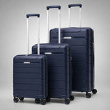 Aerolite Premium PP 3-Piece Luggage Set, Lightweight Polypropylene Hard Shell Suitcases with 4 Dual Spinner Wheels & TSA Lock, Expandable Cabin (21”), Medium (24”), Large (28”), Expandable Carry-On Case Included – Navy