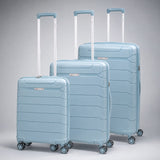 Aerolite Premium PP 3-Piece Luggage Set, Lightweight Polypropylene Hard Shell Suitcases with 4 Dual Spinner Wheels & TSA Lock, Expandable Cabin (21”), Medium (24”), Large (28”), Expandable Carry-On Case Included – Sage