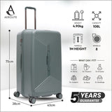 Aerolite 108L Extra-Large Travel Trunk – Durable Polypropylene Shell, 4 Dual-Wheel Spinner, TSA Lock, YKK Zippers & Fresh-Lining Interior – Dark Green