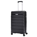 Aerolite 2 Piece PP Luggage Set – Expandable 21" Cabin & 28" Large 100.8L Suitcases, Premium Polypropylene Hard Shell Made Using Recycled Ocean Plastic, 4 Spinner Wheels, TSA Locks & Waterproof Pockets, Black