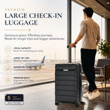 Aerolite 2 Piece PP Luggage Set – Expandable 21" Cabin & 28" Large 100.8L Suitcases, Premium Polypropylene Hard Shell Made Using Recycled Ocean Plastic, 4 Spinner Wheels, TSA Locks & Waterproof Pockets, Black