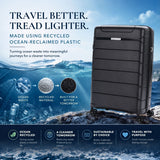 Aerolite 2 Piece PP Luggage Set – Expandable 21" Cabin & 28" Large 100.8L Suitcases, Premium Polypropylene Hard Shell Made Using Recycled Ocean Plastic, 4 Spinner Wheels, TSA Locks & Waterproof Pockets, Black