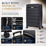 Aerolite 2 Piece PP Luggage Set – Expandable 21" Cabin & 28" Large 100.8L Suitcases, Premium Polypropylene Hard Shell Made Using Recycled Ocean Plastic, 4 Spinner Wheels, TSA Locks & Waterproof Pockets, Black
