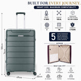 Aerolite Large 28" Lightweight 100.8L Check-In Suitcase – Hard Shell Luggage Made Using Recycled Ocean Plastic, 4 Spinner Wheels, YKK® Zippers, TSA Lock & Waterproof Pocket (Dark Green)