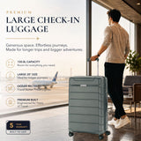 Aerolite 2 Piece PP Luggage Set – Expandable 21" Cabin & 28" Large 100.8L Suitcases, Premium Polypropylene Hard Shell Made Using Recycled Ocean Plastic, 4 Spinner Wheels, TSA Locks & Waterproof Pockets, Dark Green