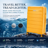 Aerolite 2 Piece PP Luggage Set – Expandable 21" Cabin & 28" Large 100.8L Suitcases, Premium Polypropylene Hard Shell Made Using Recycled Ocean Plastic, 4 Spinner Wheels, TSA Locks & Waterproof Pockets, Mango