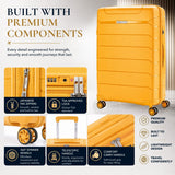 Aerolite Large 28" Lightweight 100.8L Check-In Suitcase – Hard Shell Luggage Made Using Recycled Ocean Plastic, 4 Spinner Wheels, YKK® Zippers, TSA Lock & Waterproof Pocket (Mango)
