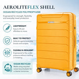 Aerolite Large 28" Lightweight 100.8L Check-In Suitcase – Hard Shell Luggage Made Using Recycled Ocean Plastic, 4 Spinner Wheels, YKK® Zippers, TSA Lock & Waterproof Pocket (Mango)