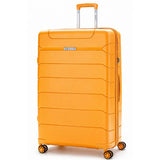 Aerolite 3 Piece PP Luggage Set – Expandable Cabin, Large 100L & XL 144L Suitcases, Premium Polypropylene Hard Shell Made Using Recycled Ocean Plastic, 4 Spinner Wheels, TSA Locks & Waterproof Pockets, Mango