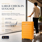 Aerolite 3 Piece PP Luggage Set – Expandable Cabin, Large 100L & XL 144L Suitcases, Premium Polypropylene Hard Shell Made Using Recycled Ocean Plastic, 4 Spinner Wheels, TSA Locks & Waterproof Pockets, Mango