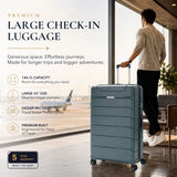Aerolite 32" XL 144L Lightweight Checked Suitcase – Extra Large Hard Shell Luggage Made Using Recycled Ocean Plastic, 4 Spinner Wheels, TSA Lock & Waterproof Pocket (Dark Green)
