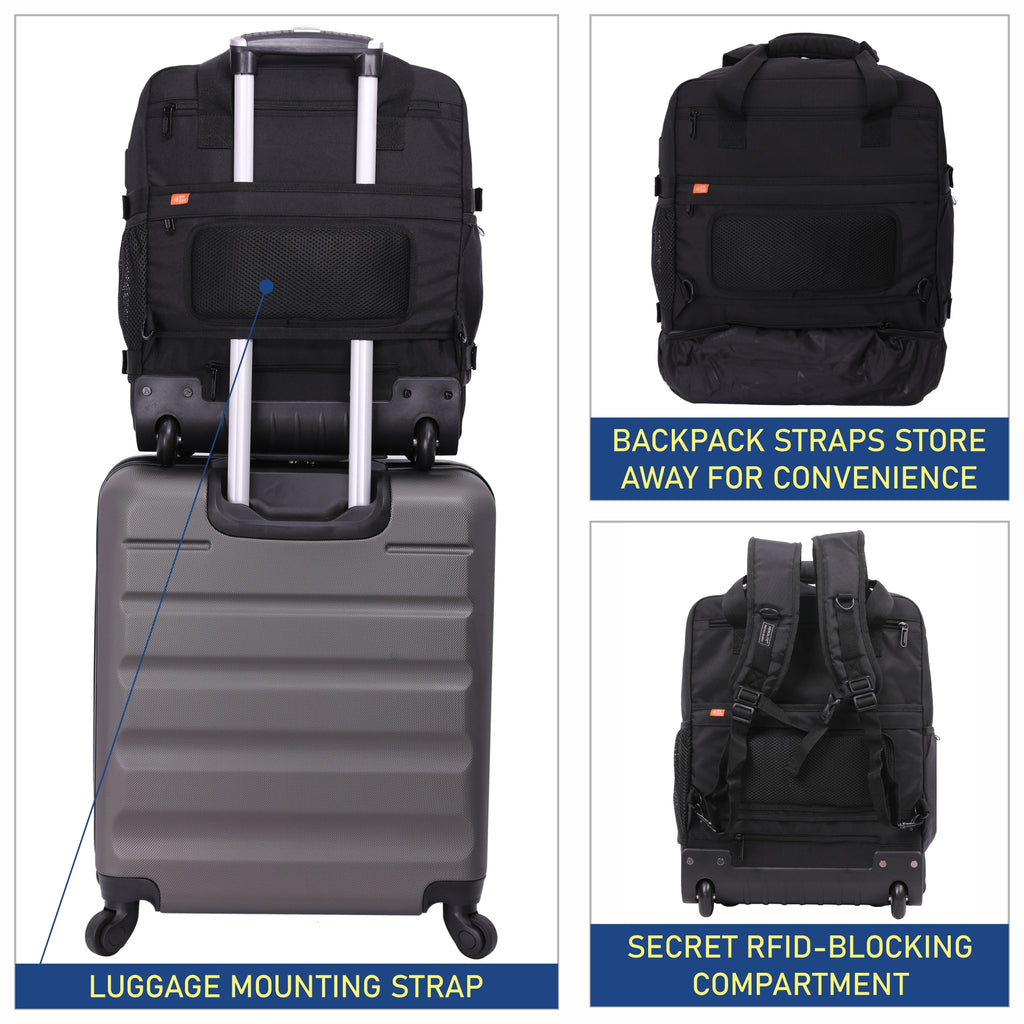 Borderline Trolley Cabina 45x36x20cm – Bagaglio Sotto Sedile EasyJet, Morbido Con Ruote