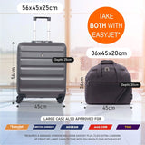 Aerolite Easyjet Bundle, Large Cabin (56x45x25cm) Lightweight Hard Shell Cabin Suitcase & (45x36x20cm) Easyjet Max Holdall