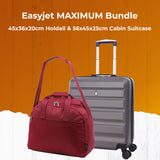 Aerolite Easyjet Bundle, Large Cabin (56x45x25cm) Lightweight Hard Shell Cabin Suitcase & (45x36x20cm) Easyjet Max Holdall