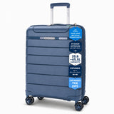 Aerolite Ryanair & Wizz Air Cabin Luggage Set – 55x40x20cm Expandable to 55x40x23cm Premium Recycled Ocean Plastic PP Hard Shell Suitcase with 4 Wheels & TSA Lock + 40x30x20cm 24L Underseat Holdall, Priority Carry-On Bundle (Blue+Black)