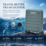 Aerolite Premium PP Expandable Cabin Suitcase 55x40x20cm to 55x40x23cm, Ryanair & Wizz Air Priority Max Size, Lightweight Polypropylene Hard Shell Carry-On with 4 Wheels & TSA Lock - Green