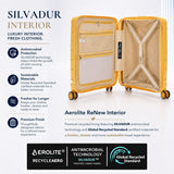 Aerolite Ryanair & Wizz Air Cabin Luggage Set – 55x40x20cm Expandable to 55x40x23cm Premium Recycled Ocean Plastic PP Hard Shell Suitcase with 4 Wheels & TSA Lock + 40x30x20cm 24L Underseat Holdall, Priority Carry-On Bundle (Mango+Black)
