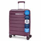 Aerolite Expandable Cabin Suitcase 55x40x20cm to 55x40x23cm – Ryanair & Wizz Air Priority Approved Lightweight Hard Shell Carry On Luggage Made Using Recycled Ocean Plastic, TSA Lock & 4 Spinner Wheels (Wine)