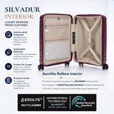Aerolite Expandable Cabin Suitcase 55x40x20cm to 55x40x23cm – Ryanair & Wizz Air Priority Approved Lightweight Hard Shell Carry On Luggage Made Using Recycled Ocean Plastic, TSA Lock & 4 Spinner Wheels (Wine)