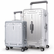 Aerolite Premium Aluminium Frame Luggage Set – 55cm Cabin Suitcase with Front Laptop Compartment + Large 97.6L Trunk Suitcase, Zipperless TSA Latch Locks, Silent Hinomoto Wheels, Polycarbonate Hard Shell, 15 Year Warranty