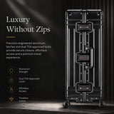 Aerolite M-Lite Premium Full Aluminium Large Suitcase, Zipperless TSA Locks, SILVADUR™ Antimicrobial Interior, 360° Spinner Wheels, Checked Luggage, 15-Year Warranty - Black