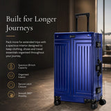 Aerolite M-Lite Premium Full Aluminium Large Suitcase, Zipperless TSA Locks, SILVADUR™ Antimicrobial Interior, 360° Spinner Wheels, Checked Luggage, 15-Year Warranty - Blue