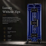 Aerolite M-Lite Premium Full Aluminium Large Suitcase, Zipperless TSA Locks, SILVADUR™ Antimicrobial Interior, 360° Spinner Wheels, Checked Luggage, 15-Year Warranty - Blue