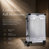 Aerolite M-Lite Premium Full Aluminium Large Suitcase, Zipperless TSA Locks, SILVADUR™ Antimicrobial Interior, 360° Spinner Wheels, Checked Luggage, 15-Year Warranty - Charcoal