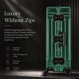 Aerolite M-Lite Premium Full Aluminium Large Suitcase, Zipperless TSA Locks, SILVADUR™ Antimicrobial Interior, 360° Spinner Wheels, Checked Luggage, 15-Year Warranty - Green