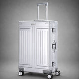 Aerolite M-Lite Premium Full Aluminium Large Suitcase, Zipperless TSA Locks, SILVADUR™ Antimicrobial Interior, 360° Spinner Wheels, Checked Luggage, 15-Year Warranty - Silver
