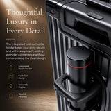 Aerolite M-Lite Premium Full Aluminium Cabin Suitcase with Front Laptop Compartment, Zipperless TSA Locks, USB Charging, Bottle Holder & 15-Year Warranty, Black