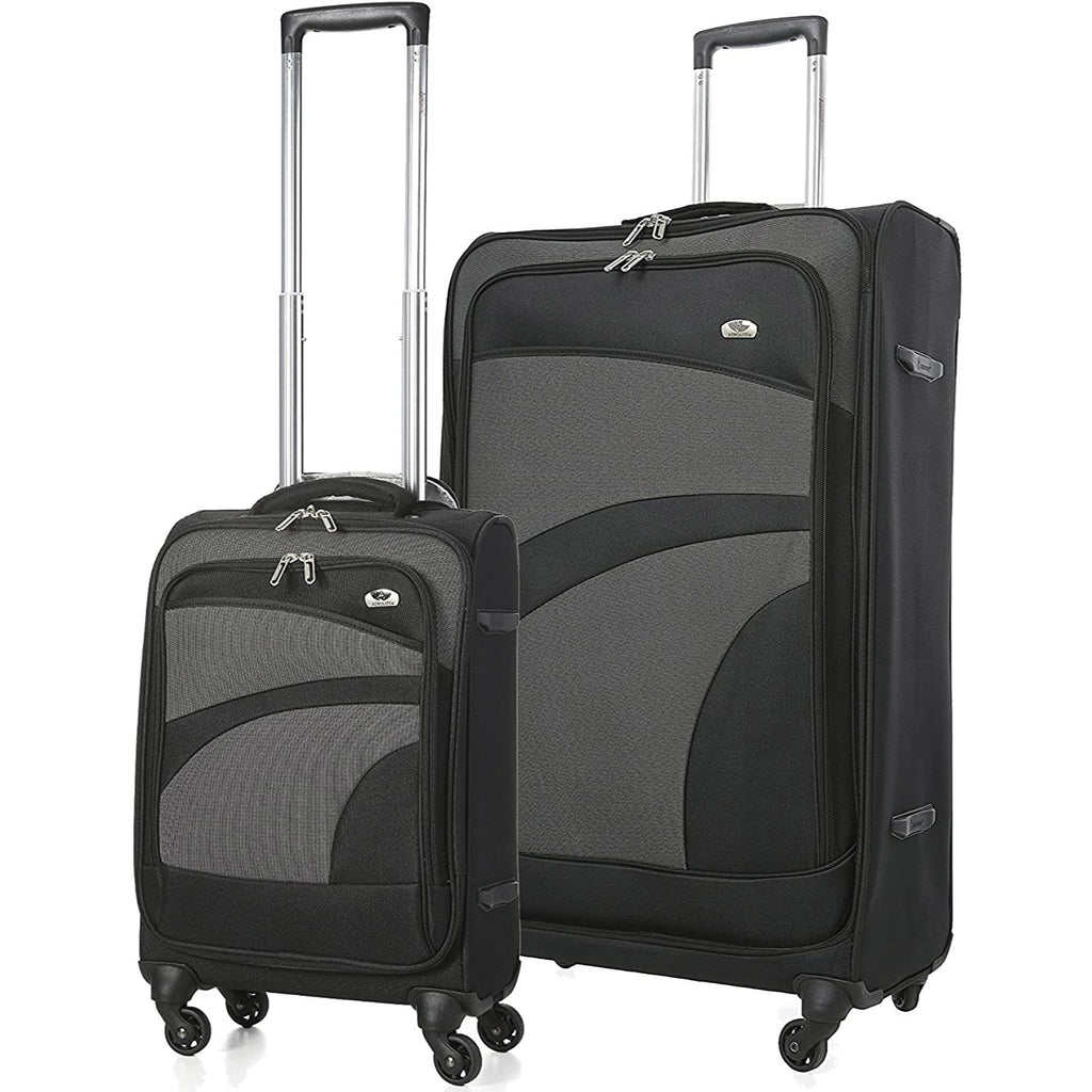 Aerolite Super Lightweight 4 Wheels Soft Shell Cabin & Hold Luggage, C ...