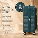 Aerolite FLX™ Premium Front Loading Large 30" Suitcase, Expandable to 125L, Lightweight PC Alloy Hard Shell, 8-Wheel Spinner, TSA Lock, 30 Inch Checked Luggage - Green