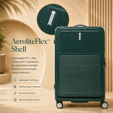 Aerolite FLX™ Premium Front Loading Large 30" Suitcase, Expandable to 125L, Lightweight PC Alloy Hard Shell, 8-Wheel Spinner, TSA Lock, 30 Inch Checked Luggage - Green