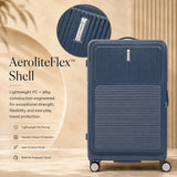 Aerolite FLX™ Premium Front Loading Large 30" Suitcase, Expandable to 125L, Lightweight PC Alloy Hard Shell, 8-Wheel Spinner, TSA Lock, 30 Inch Checked Luggage - Blue