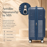 Aerolite FLX™ Premium Front Loading Large 30" Suitcase, Expandable to 125L, Lightweight PC Alloy Hard Shell, 8-Wheel Spinner, TSA Lock, 30 Inch Checked Luggage - Blue