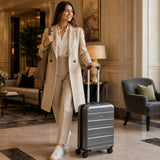 Aerolite Expandable Cabin Suitcase 55x40x20cm to 55x40x23cm – Ryanair Priority, Wizz Air & Lufthansa Approved Carry On Luggage with TSA Lock, 8 Spinner Wheels & ABS-Polycarbonate Shell (Graphite Shadow)