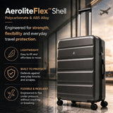 Aerolite Large 28" 100L Lightweight ABS-Polycarbonate Hard Shell Suitcase, 4 Dual Wheel Spinner, TSA Lock, Durable Check-In Hold Luggage - Graphite Shadow