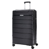Aerolite 32" XL 144L Lightweight Checked Suitcase – Extra Large Hard Shell Luggage Made Using Recycled Ocean Plastic, 4 Spinner Wheels, TSA Lock & Waterproof Pocket (Black)