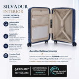 Aerolite Expandable Cabin Suitcase 55x40x20cm to 55x40x23cm – Ryanair & Wizz Air Priority Carry On Luggage, Recycled Ocean Plastic, Laptop & Tablet Pocket, USB Charging, Silvadur® Anti-Microbial Lining, TSA Lock (Blue)