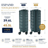 Aerolite Expandable Cabin Suitcase 55x40x20cm to 55x40x23cm – Ryanair & Wizz Air Priority Carry On Luggage, Recycled Ocean Plastic, Laptop & Tablet Pocket, USB Charging, Silvadur® Anti-Microbial Lining, TSA Lock (Green)