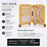 Aerolite Expandable Cabin Suitcase 55x40x20cm to 55x40x23cm – Ryanair & Wizz Air Priority Carry On Luggage, Recycled Ocean Plastic, Laptop & Tablet Pocket, USB Charging, Silvadur® Anti-Microbial Lining, TSA Lock (Mango)