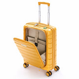 Aerolite Expandable Cabin Suitcase 55x40x20cm to 55x40x23cm – Ryanair & Wizz Air Priority Carry On Luggage, Recycled Ocean Plastic, Laptop & Tablet Pocket, USB Charging, Silvadur® Anti-Microbial Lining, TSA Lock (Mango)