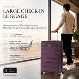 Aerolite 3 Piece PP Luggage Set – Expandable Cabin, Large 100L & XL 144L Suitcases, Premium Polypropylene Hard Shell Made Using Recycled Ocean Plastic, 4 Spinner Wheels, TSA Locks & Waterproof Pockets, Wine