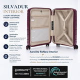 Aerolite 3 Piece PP Luggage Set – Expandable Cabin, Large 100L & XL 144L Suitcases, Premium Polypropylene Hard Shell Made Using Recycled Ocean Plastic, 4 Spinner Wheels, TSA Locks & Waterproof Pockets, Wine