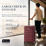 Aerolite 3 Piece PP Luggage Set – Expandable Cabin, Large 100L & XL 144L Suitcases, Premium Polypropylene Hard Shell Made Using Recycled Ocean Plastic, 4 Spinner Wheels, TSA Locks & Waterproof Pockets, Wine