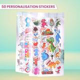 Kids Travel Accessories Set – Neck Pillow, Drawstring Bag & 50 Stickers, Children’s Travel Essentials Bundle for Flights, Holidays & Ride On Suitcases - Unicorn