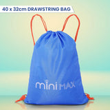Kids Travel Accessories Set – Neck Pillow, Drawstring Bag & 50 Stickers, Children’s Travel Essentials Bundle for Flights, Holidays & Ride On Suitcases - Blue