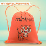 Kids Travel Accessories Set – Neck Pillow, Drawstring Bag & 50 Stickers, Children’s Travel Essentials Bundle for Flights, Holidays & Ride On Suitcases - Tiger